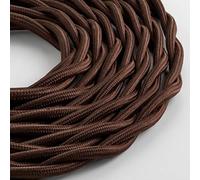 Klartext - Braided textile cable LUMIÈRE TV/LAN, Brown, 5mt.|Warning: antenna cable and phone together!