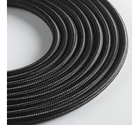 Klartext - Light Round Textile Cable for Lighting, 3 x 0.75 mm, Black, 10 m. Attention: Earth Cable Included! Maximum Anti-Shock Safety!