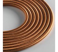 Klartext - Light Round Textile Cable for Lighting, 3 x 0.75 mm, Bronze, 10 m. Attention: Earth Cable Included! Maximum Anti-Shock Safety!