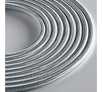 Klartext - Light Round Textile Cable for Lighting, 3 x 0.75 mm, Glossy White, 3 m. Attention: Ground Cable Included! Maximum Anti-Shock Safety!