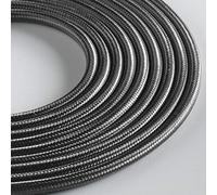 Klartext - Light Round Textile Cable for Lighting, 3 x 0.75 mm, Iron Grey, 5 m. Attention: Earth Cable Included! Maximum Anti-Shock Safety!