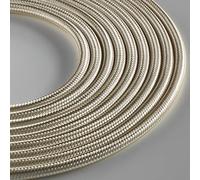 Klartext - Light Round Textile Cable for Lighting, 3 x 0.75 mm, Ivory, 3 m. Maximum Anti-Shock Safety!