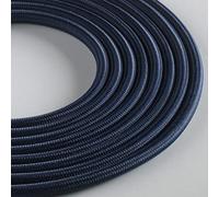 Klartext - Light Round Textile Cable for Lighting, 3 x 0.75 mm, Night Blue, 3 m. Maximum Anti-Shock Safety!