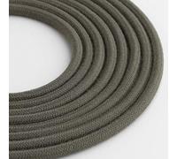 Klartext - Light Round Textile Cable for Lighting, 3 x 0.75 mm, Olive Green Cotton, 3 m. Attention: Earth Cable Included! Maximum Anti-Shock Safety!