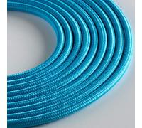 Klartext Light Round Textile Cable for Lighting 3 x 0.75 mm Turquoise 3 m Maximum Anti-Shock Safety!