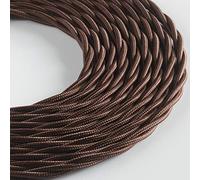 Klartext LUMIÈRE Braided Fabric Cable for Lighting, 3 x 0.75 mm, Brown, 3 m. Attention: Ground Cable Included! Maximum Anti-Shock Safety!