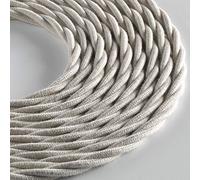 Klartext LUMIÈRE Braided Fabric Cable for Lighting 3 x 0.75 mm Cotton 3 m Warning: Earth Cable Included! Maximum Anti-Shock Safety!