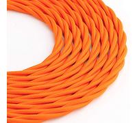 Klartext LUMIÈRE Braided Fabric Cable for Lighting 3 x 0.75 mm Orange 3 m Warning: Earth Cable Included! Maximum Anti-Shock Safety!