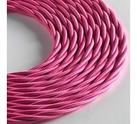 Klartext LUMIÈRE Braided Fabric Cable for Lighting 3 x 0.75 mm Pink 3 m Warning: Earth Cable Included! Maximum Anti-Shock Safety!