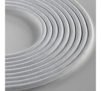 Klartext - LUMIÈRE Round Textile Cable for Lighting, 3x0,75 mm, matt White, 3mt.|Warning: Ground Cable Included!