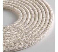 Klartext - LUMIÈRE Round Textile Cable for Lighting, 3x0,75mm, Natural Linen, 10mt.|Warning: Ground Cable Included! Maximum Safety Anti Shock!