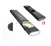 KLARUS E5 Plus Ultra-Slim Dual Switch Triple-Light EDC Flashlight Torch with Magnetic Base - Bright Led IPX4 Waterproof Torch Torches, Rechargeable Mini Torch, Pocket Torch (Black)
