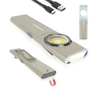 klarus E5 Pocket Flashlight, Rechargeable EDC Flashlight, Super Slim 4.2x1x0.3inch, 600 Lumens, USB-C Port, IPX4, Dual Light Source with Magnetic Base, Hat & Clothes Clip (Gray)