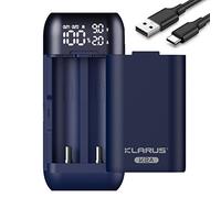 KLARUS K2A Smart Battery Charger and Power Supply 2 in 1, LED Display Smart Charger for Rechargeable Batteries, Special for KLARUS XT2CR XT21X PRO EP10 XT11GT 18650 21700 20700 Batteries