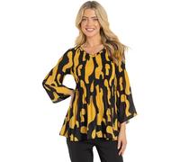 Klass Abstract Print Pleated Top - Black/Pollen - 12