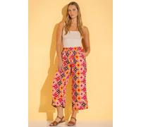 Klass. Aztec Print Cropped Wide Leg Trousers In Orange Orange