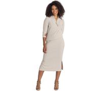 Klass Brushed Rib Knit Midi Skirt - Oatmeal Marl - 10