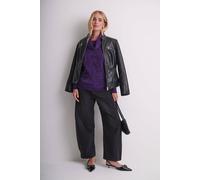 Klass. Chenille Cowl Neck Diamond Knit Jumper In Plum Plum