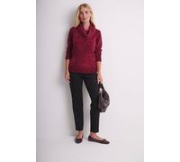 Klass. Chenille Cowl Neck Diamond Knit Jumper In Red Red