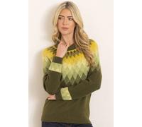 Klass. Diamond Pattern Raglan Sleeve Jumper In Green Green XXL