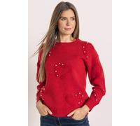 Klass. Embellished Candy Cane Jumper In Red Red L