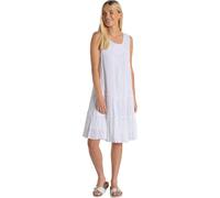 Klass Embroidered Cotton Tiered Tunic Dress - White - 12