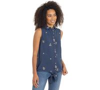 Klass Embroidered Sleeveless Cotton Top - Blue - 18