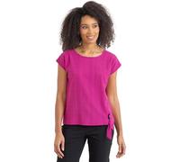 Klass - Eyelet Embroidered Tie Front Jersey Top - Lipstick - XL