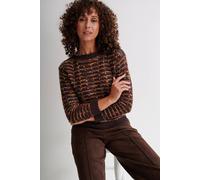 Klass. Feather Stripe Knitted Jumper In Brown Brown