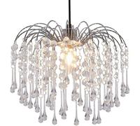 Klass Home Collection Teardrop Acrylic Crystal Pendant Ceiling Light Shade Chrome Finish
