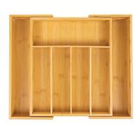 Klass Home Cutlery Tray Organiser |Cutlery Trays| Cutlery Organizer |Bamboo Cutlery Tray | Cutlery Tray for Drawer | 6-8 Compartment Organiser Ex