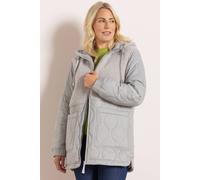 Klass. Quilted And Teddy Hooded Coat In Light Grey Light Grey 18