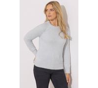 Klass. Raglan Sleeve Tinsel Knitted Jumper In Silver Silver XXL