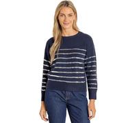 Klass Sequin Striped Jumper - Navy/Silver - L