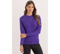 Klass. Star Embellished Fine Knit Jumper In Plum Plum L