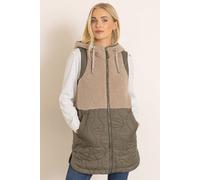 Klass. Teddy Borg And Padded Hooded Gilet In Beige Beige XXL