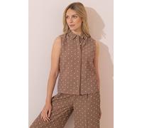 Klass. Textured Spotty Sleeveless Top In Fawn Fawn