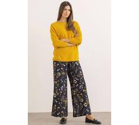 Klass. Wide Leg Botanical Print Trousers In Black Black 16