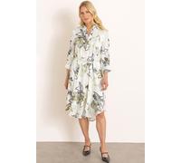 Klass. Women's Bold Floral Printed Satin Look Belted Dress in Ivory | Size: Small Klass. Ivory S