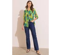 Klass. Women's Bold Watercolour Print Shirt in Green | Size: 10