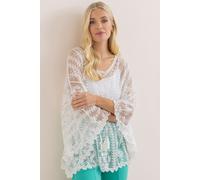 Klass. Women's Cape Sleeve Lace Cover Up in White | Size: Medium/Large Klass. White M/L