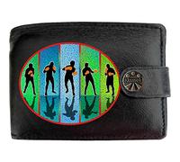 Klassek Boxing Set with Gloves Training Mens Wallet Real Black Leather RFID Blocking with Coin Pocket and Metal Gift Box