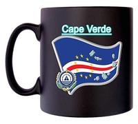 Klassek Cape Verde Flag VERDIAN Map Mug Coffee Tea 10oz Black Satin Emblem COA Verdi Crest Symbol