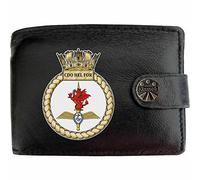 Klassek Commando Helicopter Force Image Men Wallet Real Leather Cap Badge Emblem Military Crest Insignia RFID Blocking with Coin Pocket and Metal Gift Box