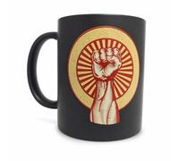 Klassek Communist Fist Coffee Mug 10oz Black Satin Ceramic Socialist Cup