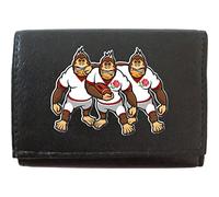 Klassek England Rugby Gorilla English Rose Caricature Shirt on Brand Men Leather Wallet Keyring Key Rack with Zip Pocket and Metal Gift Box