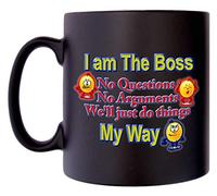 Klassek I am The boss no buts Manager Leader Joke Funny Mug Coffee Tea 10oz Black Satin Gift Present