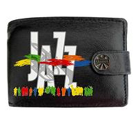 Klassek Jazz People Band Music Mens Wallet Real Black Leather RFID Blocking with Coin Pocket and Metal Gift Box