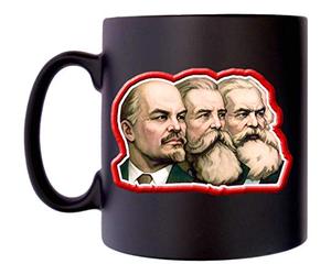 Klassek Lenin Engels Marx Communist USSR Russian Image Socialist Political Mug Coffee Tea 10oz Black Satin Gift Present