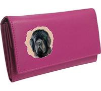 Klassek Newfoundland Womans Pink Purse Dog Lover Owner Brand Image on Real Animal Leather RFID Puppy Accessory Gift